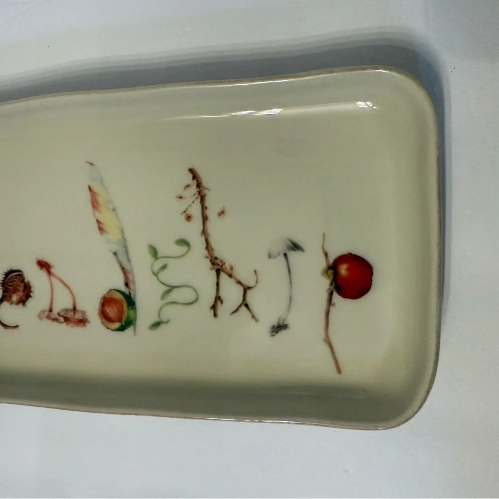 JULISKA FOREST WALK FRIENDSHIP TRAY SERVEWARE PORTUGAL CREAM RECTANGLE 10.5”